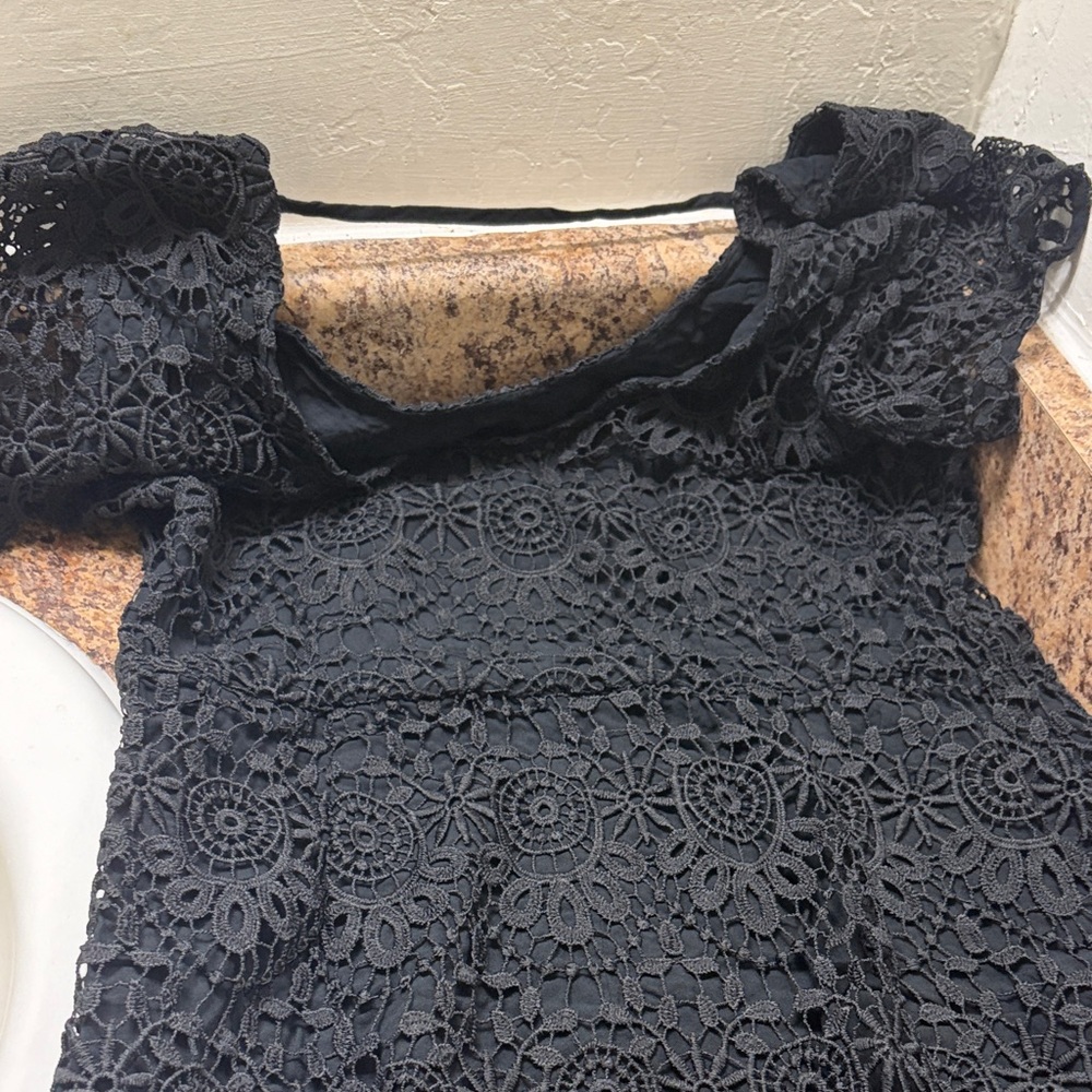 Hollister Black Lace Midi Dress